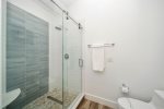 3rd floor master bedroom glassed shower
